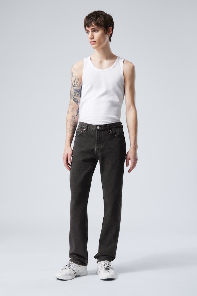 H&M Vaqueros de pernera recta estándar Klean - Cian oscuro - Azul Medio - HOMBRE