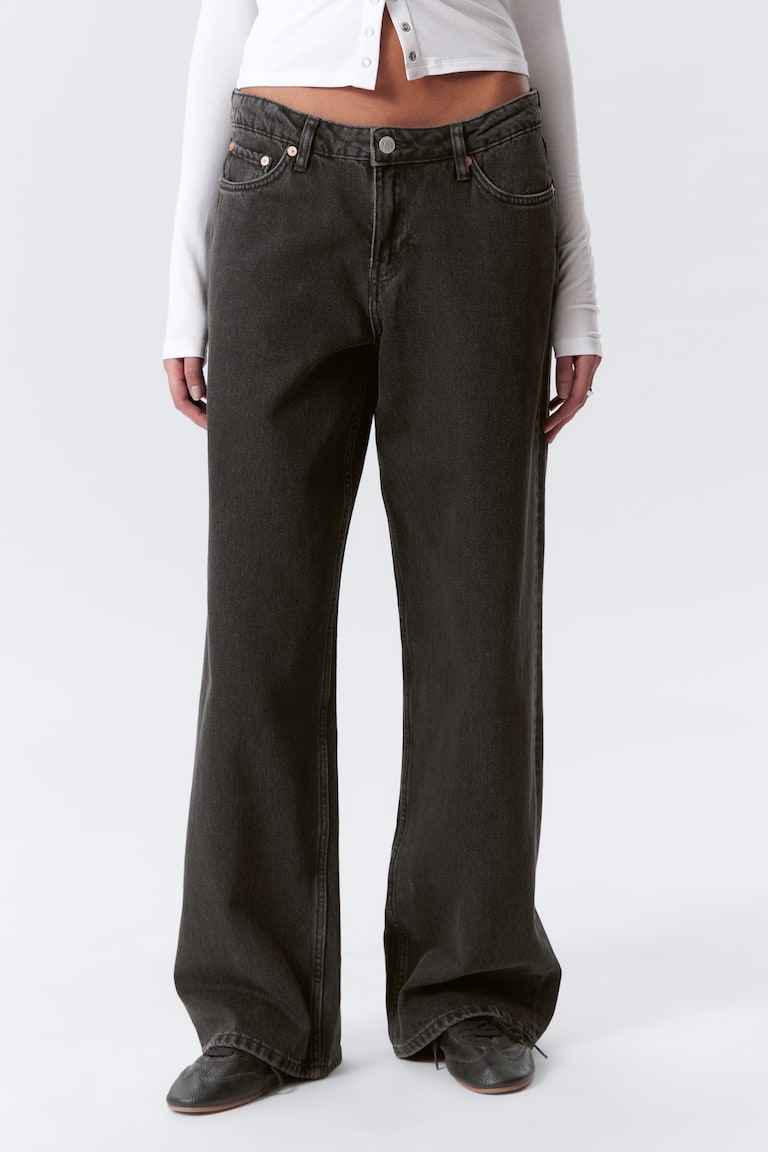 H&M Vaqueros De Tiro Bajo Y Pernera Ancha Ample - Opulent Blue - Light Blue - MUJER