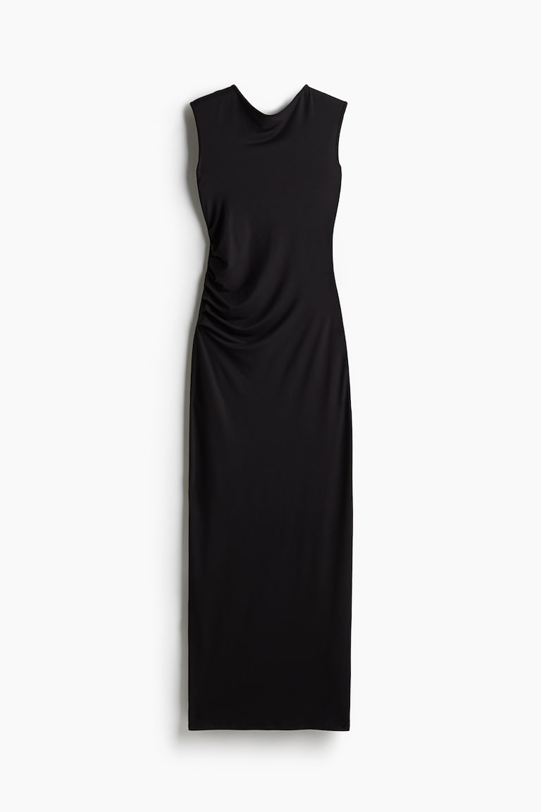 H&M Vestido Ajustado Con Diseño Drapeado - Gris Oscuro - MUJER