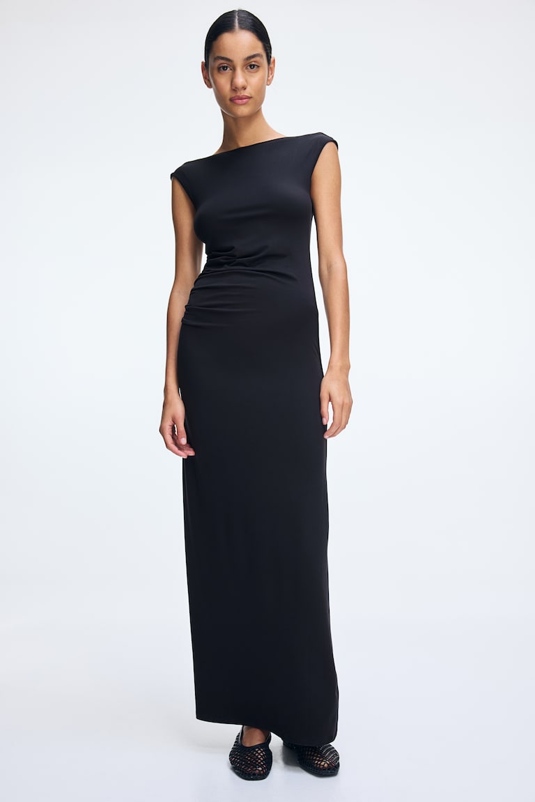 H&M Vestido Ajustado Con Diseño Drapeado - Negro - MUJER