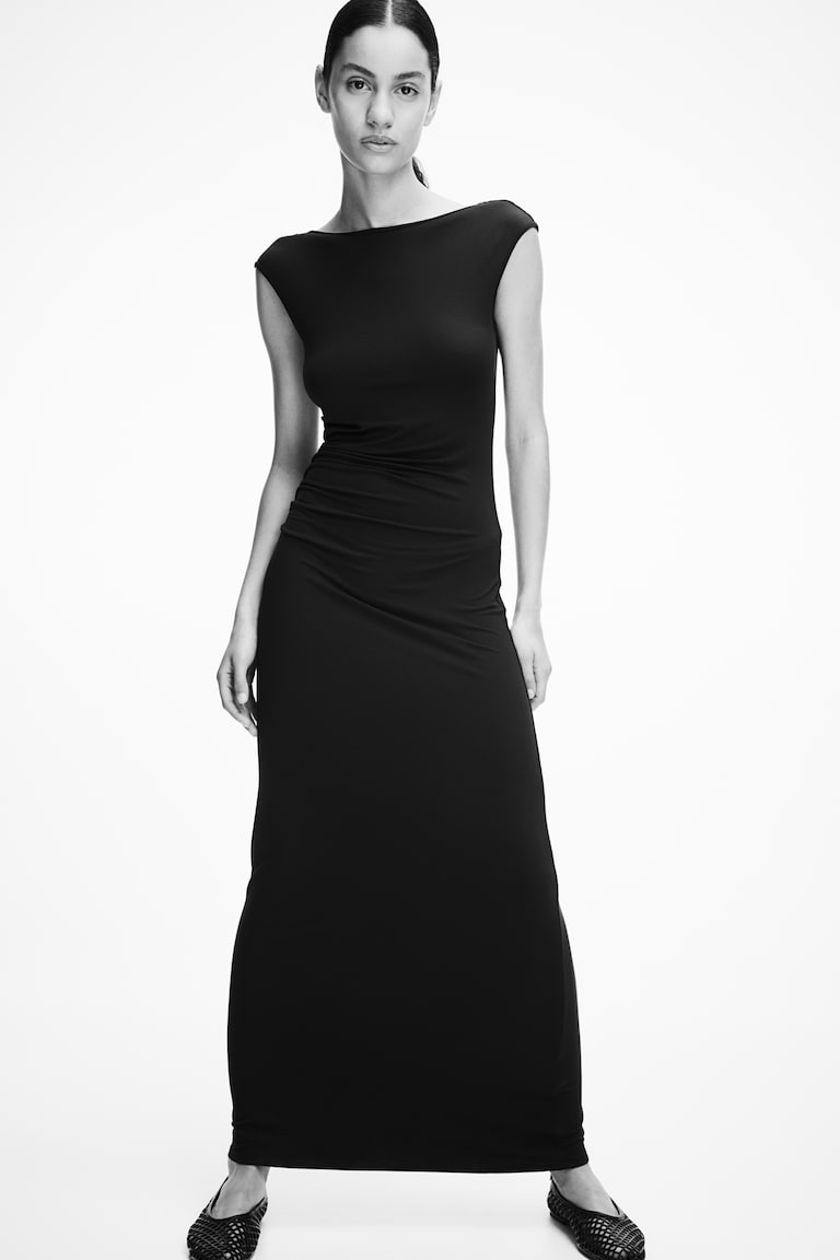 H&M Vestido ajustado con diseño drapeado - Negro - MUJER