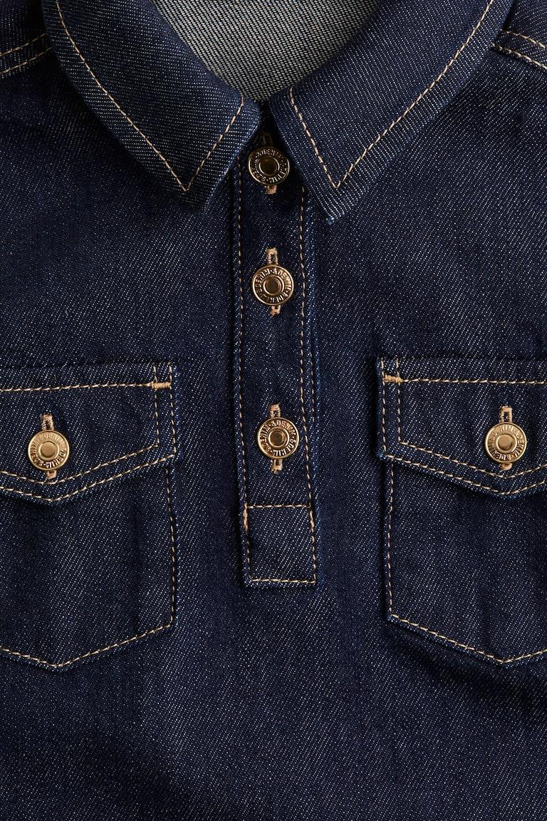 H&M Vestido Camisero En Denim - Azul Denim Claro - NIÑOS