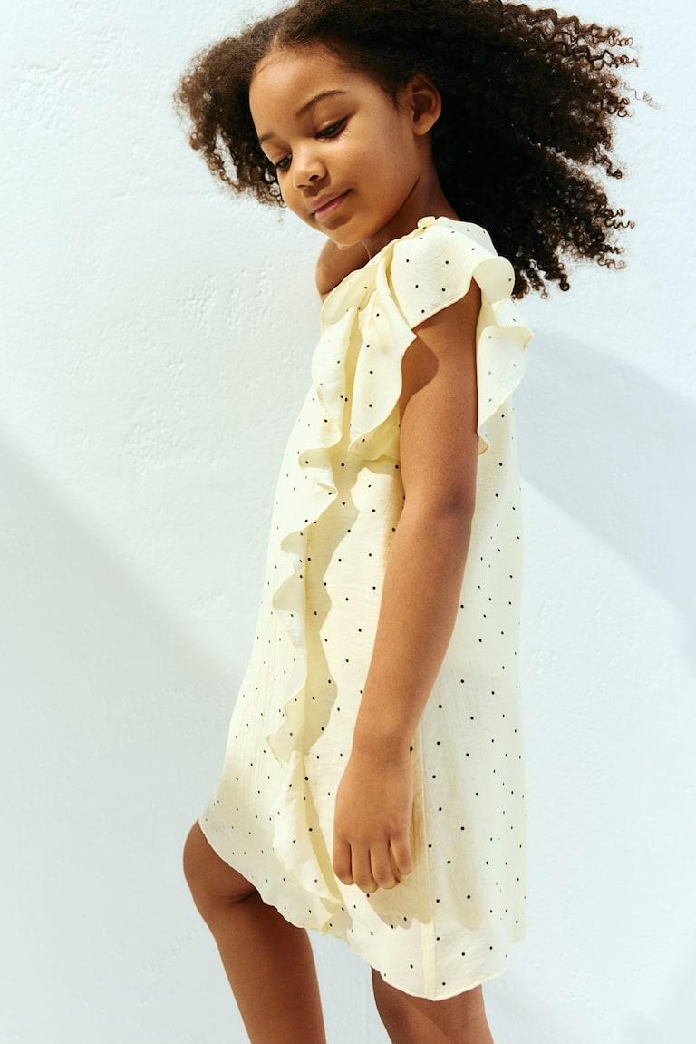 H&M Vestido con volantes - Amarillo claro/Lunares - NIÑOS