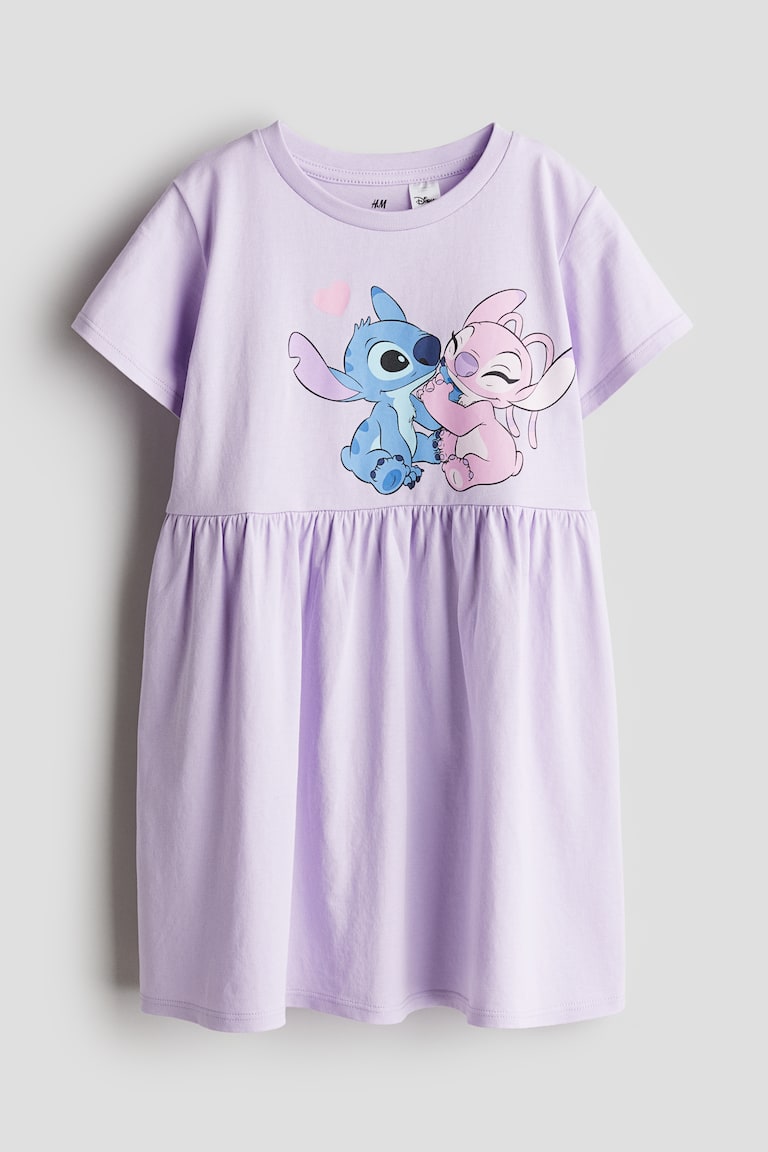 H&M Vestido de punto con estampado - Rosa claro/Lilo y Stitch - NIÑOS