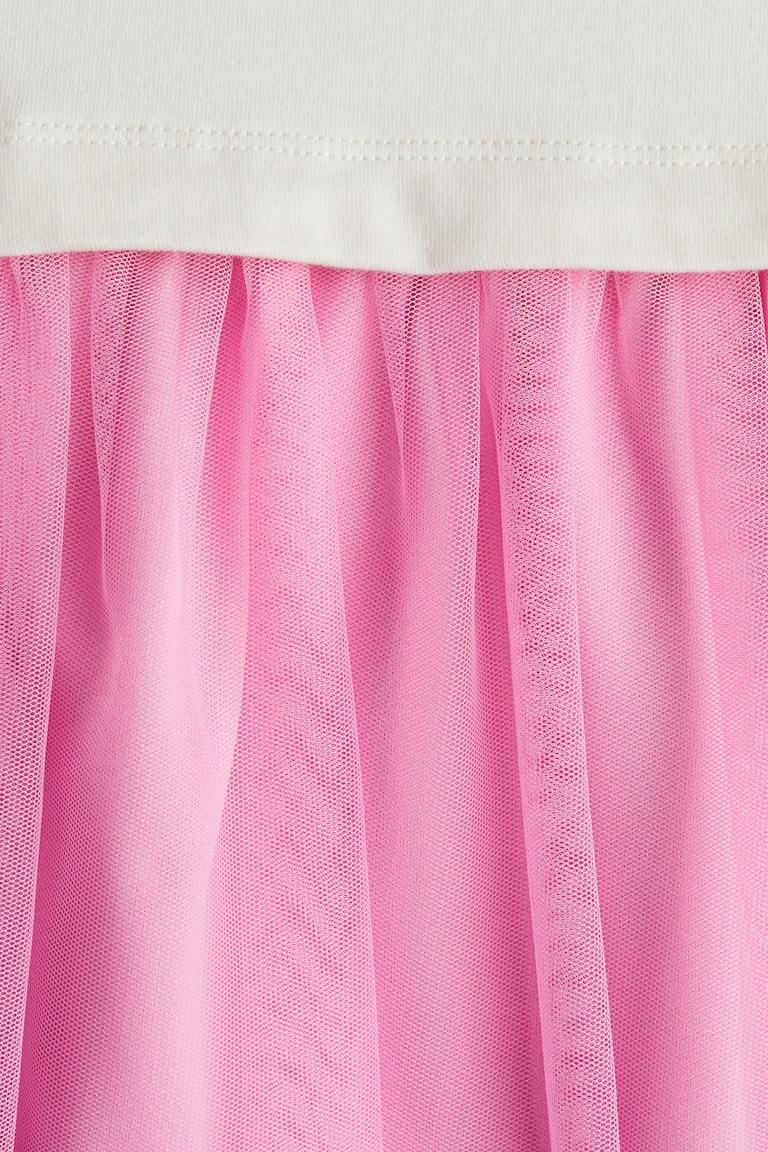H&M Vestido De Tul Con Motivo Estampado - Azul Claro/Alicia - NIÑOS