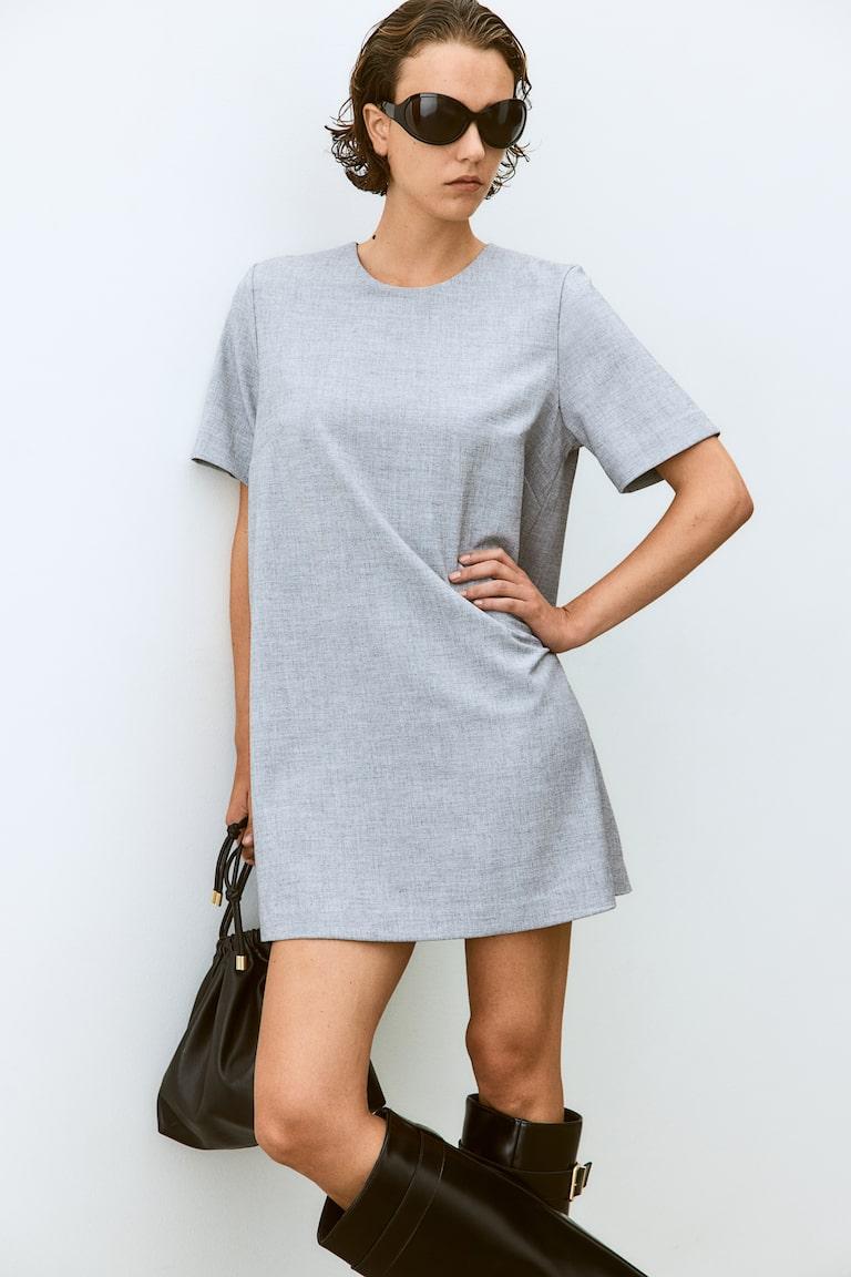 H&M Vestido Evasé - Beige/Estampado De Leopardo - MUJER