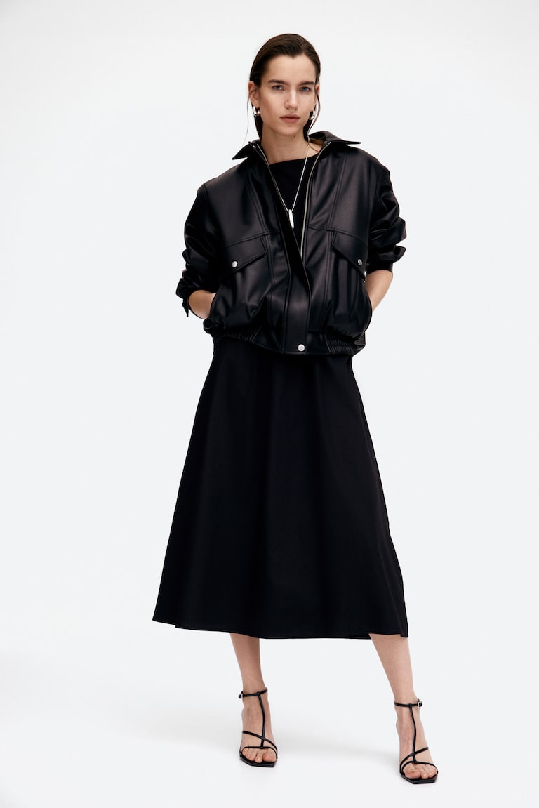 H&M Vestido Sin Mangas Con Falda Acampanada - Blanco - MUJER