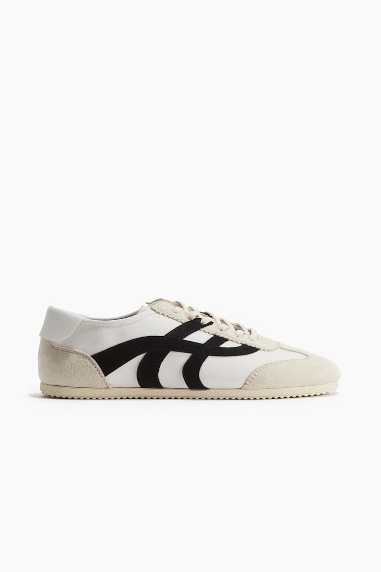 H&M Zapatillas Deportivas - Beige Grisáceo/Verde Oscuro - MUJER
