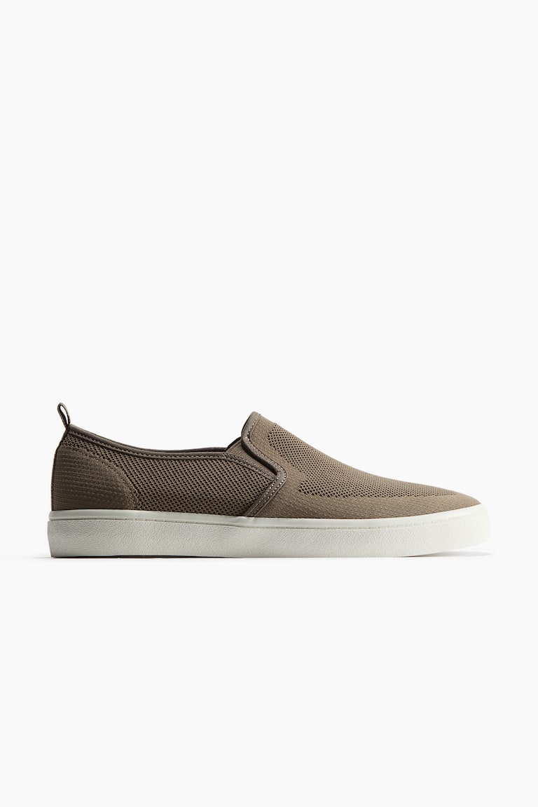 H&M Zapatillas deportivas de malla slip-on - Beige oscuro - HOMBRE