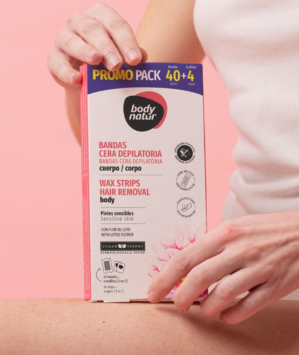 The Body Natur PROMO PACK BANDAS CERA DEPILATORIA CUERPO PIELES SENSIBLES