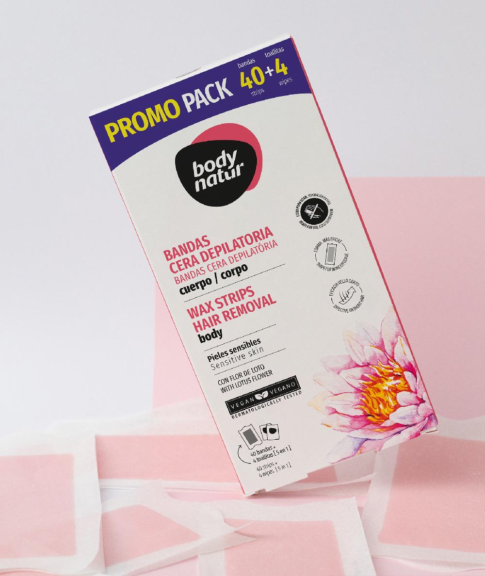 the body natur PROMO PACK BANDAS CERA DEPILATORIA CUERPO PIELES SENSIBLES